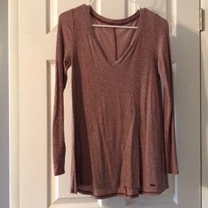 long sleeve pink heathered shirt